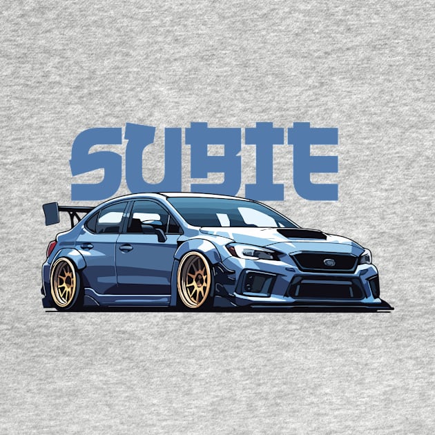 Subaru WRX STI Car Art - Impreza Widebody Modified JDM Car by JDM-Rey